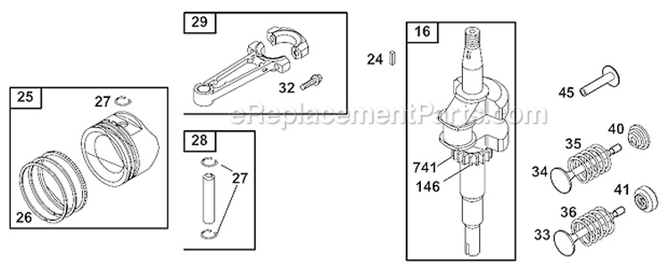 Page B Diagram and Parts List for 133702 0015 Briggs and Stratton Engine